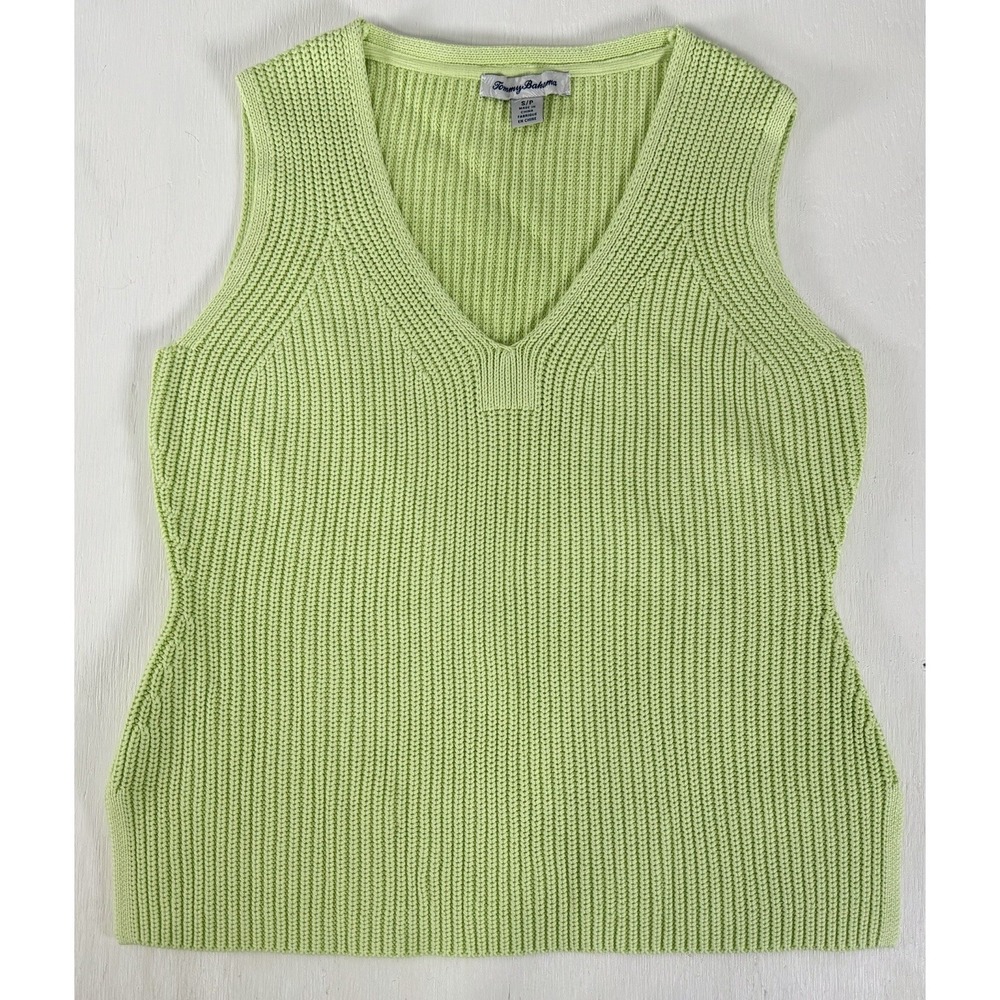 TOMMY BAHAMA - Green Pima Cotton Blend Sleeveless Sweater or Vest size Small